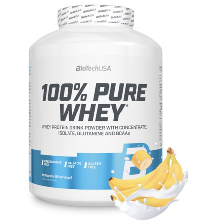 BioTech USA 100% Pure Whey odżywka białkowa koncentrat 2270 g smak banan