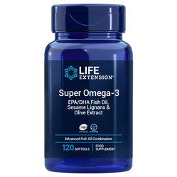 LIFE EXTENSION Super Omega-3 EPA/DHA z Lignanami Sezamowymi i Ekstraktem z Oliwek 120 kaps.