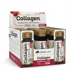Zestaw: 9x Olimp Labs Olimp Collagen amp. szklana 25 ml shot SOK wiśnia jabłko