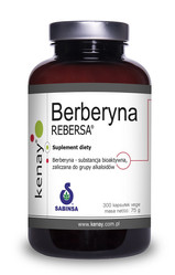 KENAY Berberyna REBERSA® na wsparcie metabolizmu glukozy, układu sercowo-naczyniowego i prawidłowego poziomu cholesterolu 300 kaps.
