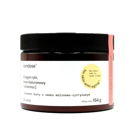 Sundose FOR SKIN ANTI-AGING Kolagen rybi smak malinowo-cytrynowy 154g