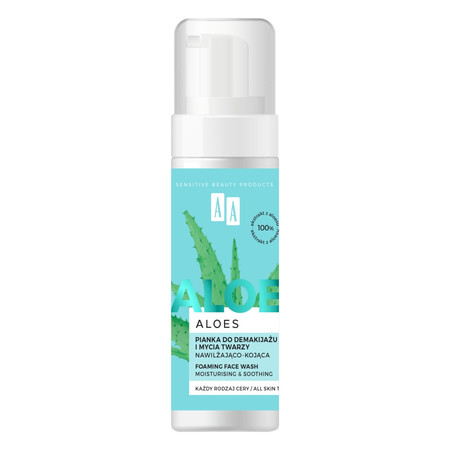 Aloes 100% Aloe Vera Extract pianka do demakijażu i mycia twarzy nawilżająco - kojąca 150ml
