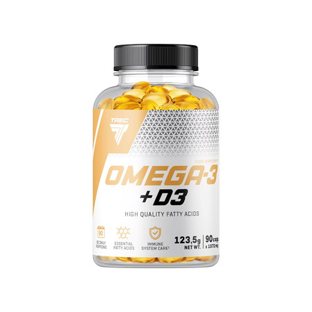Trec OMEGA 3 + D3 kwasy omega 3 + witamina D3 - 90 kaps.