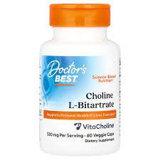 DOCTOR'S BEST Choline L-Bitartrate suplemnt wspierający pracę móżgu 60 kaps.