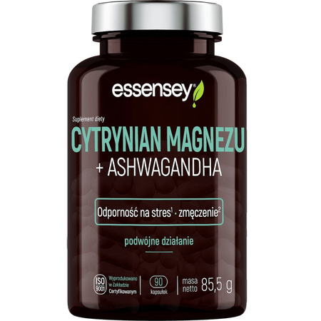 Essensey Cytrynian magnezu Ashwagandha 90 kaps.