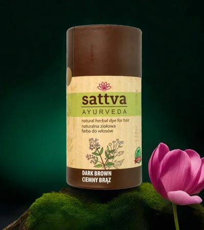 Sattva - Henna Naturalna ziołowa farba do włosów Ciemny Brąz 150g