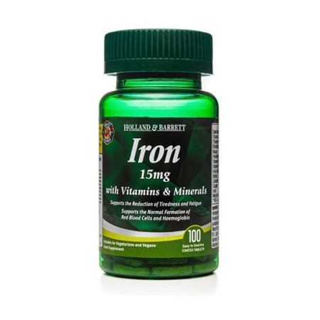 Holland & Barrett Iron 15 mg żelazo z witaminami i minerałami 100 tabl. wege