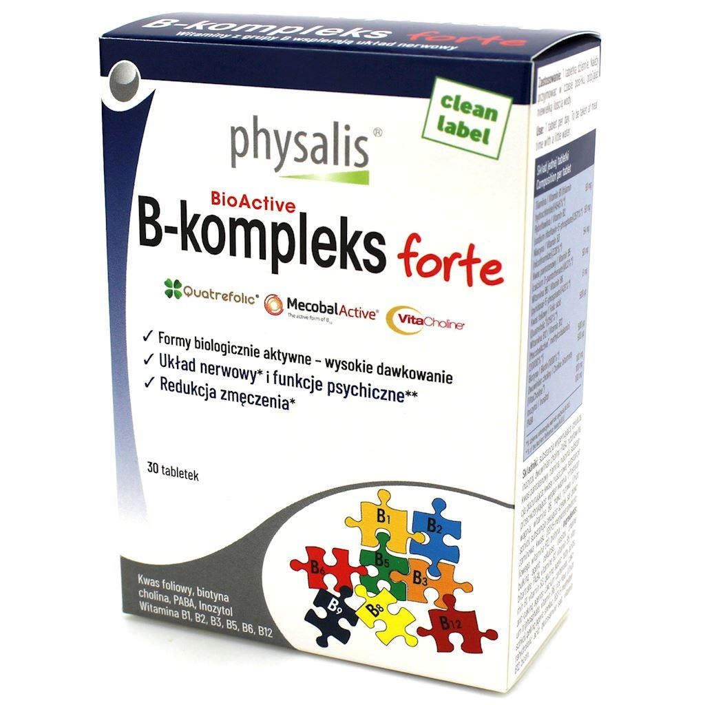 Витамины группы B Physalis B-Complex Forte, с холином и инозитолом, 30 таблеток