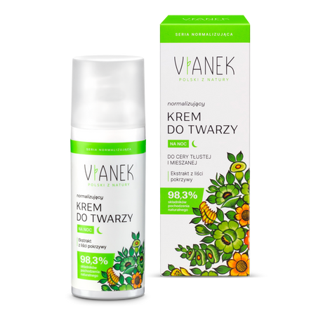 Vianek, Normalizujący krem do twarzy na noc, 50 ml