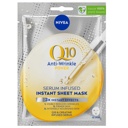 Q10 maska w płachcie z serum przeciwzmarszczkowym 1szt