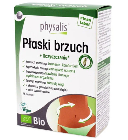 Physalis Płaski brzuch Bio na wsparcie trawienia 45 tabl.