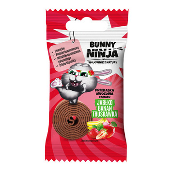 BUNNY NINJA przekąska owocowa smak: JABŁKO TRUSKAWKA BANAN