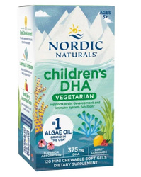 Nordic Naturals Children's DHA Vege suplement dla dzieci 375mg 120 kaps. do żucia smak jaogda z lemoniadą