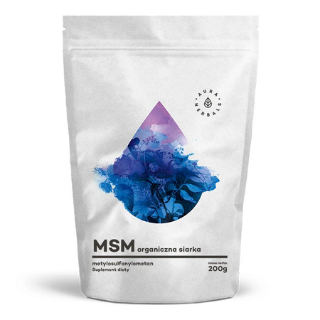 AuraHerbals - Organiczny Związek Siarki (MSM) w proszku - 200 g  