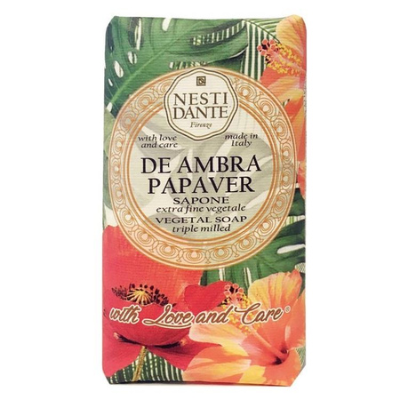 De Ambra Papaver Sapone naturalne mydło toaletowe Czerwony Mak 250g