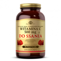 Solgar witamina C 500mg 90 past. do ssania smak żurawia – malina vege