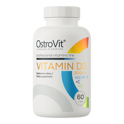 OSTROVIT Witamina D3 2000 IU + K2 MK-7 + C + Zn (60 kaps.)