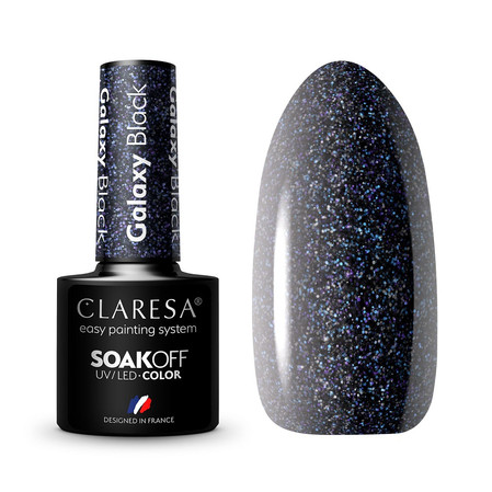 Soak Off UV/LED lakier hybrydowy Galaxy Black 5g