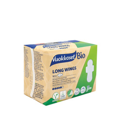 Vuokkoset − 100% BIO Podpaski ze skrzydełkami Long − 10 szt.