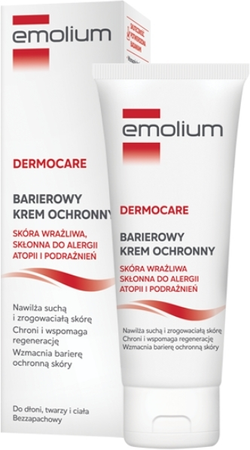 Emolium Dermocare, Krem barierowy ochronny  do skóry wrażliwej, skłonnaej do alergii, atopii i podrażnień, 75ml