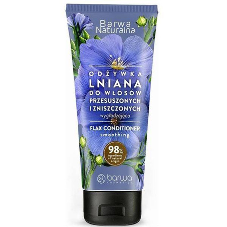 Naturalna wygładzająca lniana odżywka do włosów przesuszonych i zniszczonych 200ml