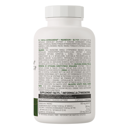Ostrovit KSM-66 Ashwagandha® + Magnez + B6 P-5-P VEGE 90 kaps.