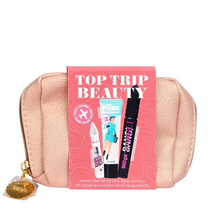 Top Trip Beauty zestaw baza minimalizująca widoczność porów 22ml + żel do brwi 3g + tusz do rzęs 8.5g