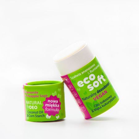 EcoSoft, Naturalny dezodorant damski w sztyfcie, Herbal Garden, ZERO WASTE, 50 ml