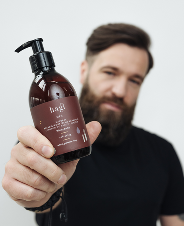 Hagi Men - Naturalny Szampon do brody i wąsów Whisky Barber 300ml