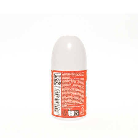 Alphanova Organic Sun, ROLL ON, Mineralny krem przeciwsłoneczny w kulce z filtrem SPF50+, EXTREME SPORT, 50 g