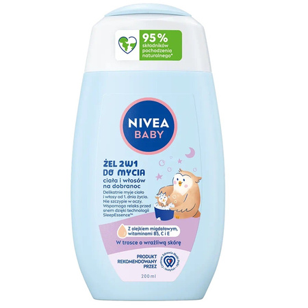 Baby żel 2w1 do mycia ciała i włosów na dobranoc 200ml