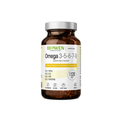 Biowen Kwasy Omega 3-5-6-7-9 pełne spektrum kwasów omega 60 kaps.
