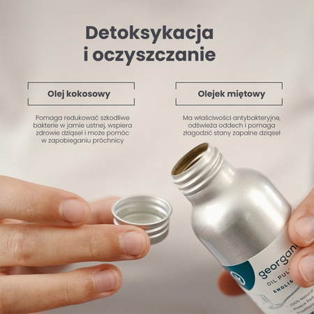 Georganics, Olej do płukania jamy ustnej, z naturalnym składem, do codziennej pielęgnacji, smak mięty pieprzowej, 100 ml