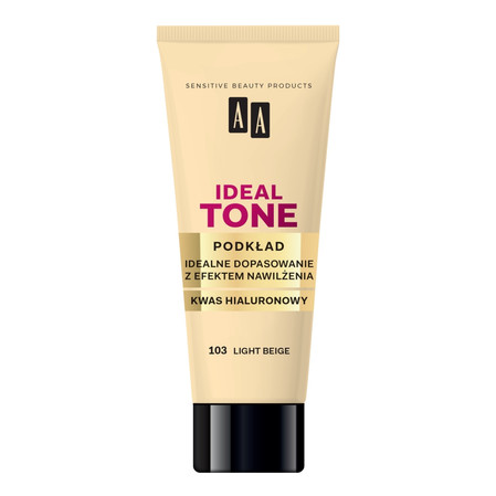 AA − Make Up Ideal Tone Foundation, podkład perfekcyjne dopasowanie 103 Light Beige − 30 ml