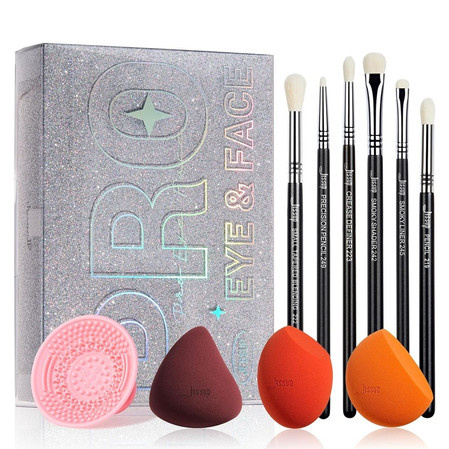 Beauty Kit zestaw pędzli i gąbeczek szkatułka T504 10szt