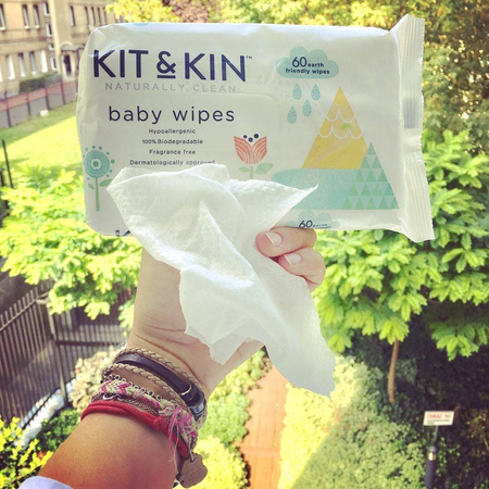 Kit and Kin, Biodegradowalne Bezzapachowe Chusteczki Nawilżane, 60szt