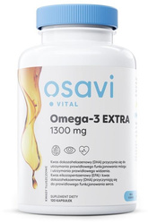 OSAVI Omega-3 Extra, 650 mg - smak cytrynowy 120 kaps.