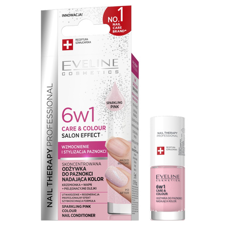 Nail Therapy Professional 6w1 Care & Colour skoncentrowana odżywka do paznokci nadająca kolor Sparkling Pink 5ml