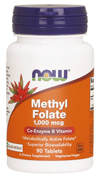 Now - Methyl Folate – Foliany 1000 mcg – 90 tab. wegetariańskich