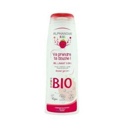 Alphanova Kids, Żel 3 w 1 do mycia ciała i włosów, Truskawka, 250 ml