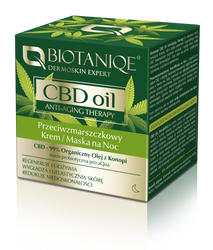 Biotaniqe, CBD Oil, przeciwzmarszczkowy krem-maska na noc 50ml