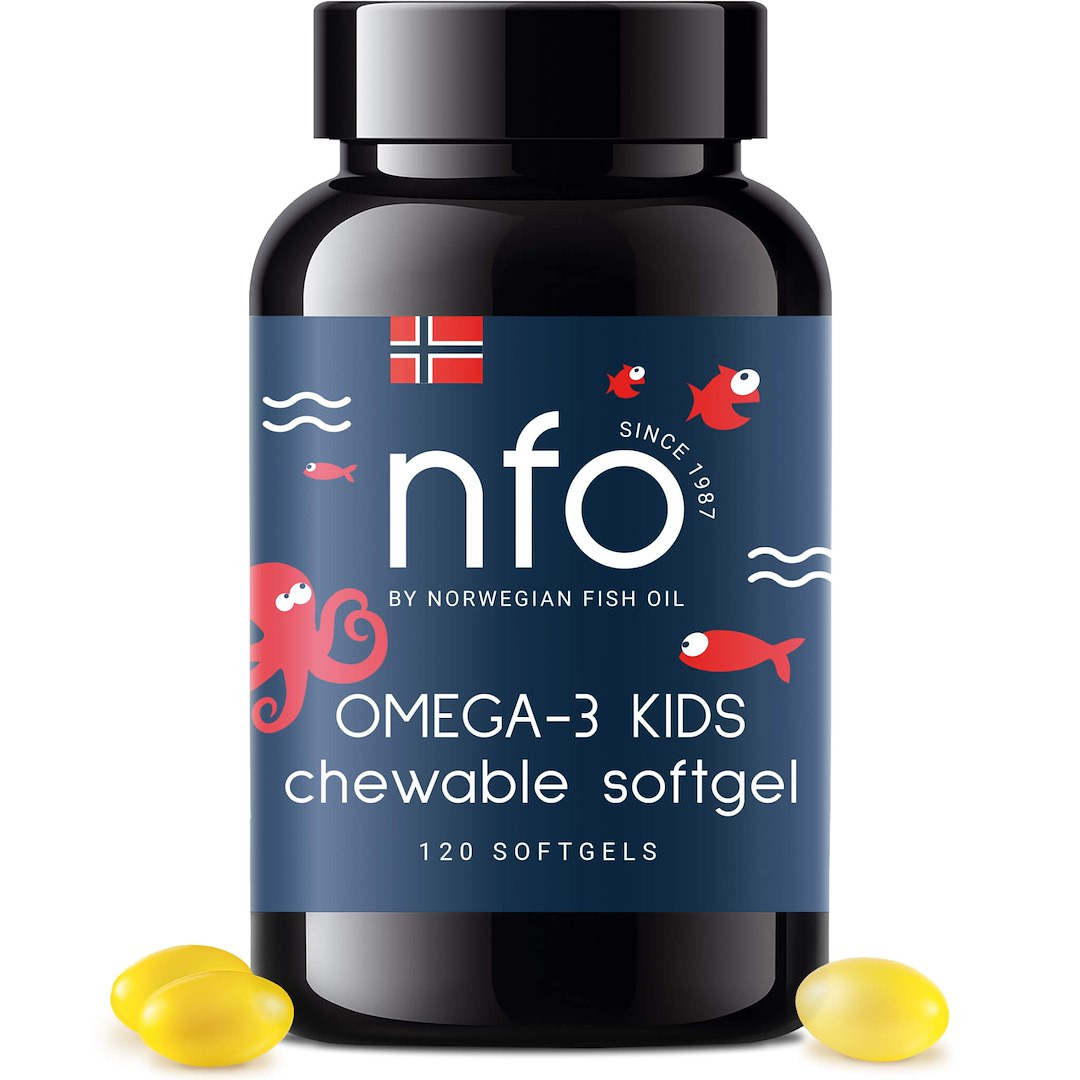 Омега-3 для детей NFO Omega-3 Kids, с витамином D3, жевательные капсулы, вкус тутти-фрутти, от 4 лет