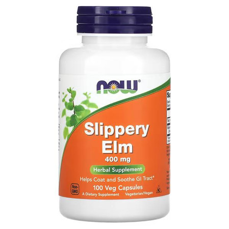 Now Foods Slippery Elm Wiąz Czerwony 400mg na wsparcie układu pokarmowego 100 kaps.