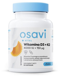 OSAVI Witamina D3 + K2, 4000 IU + 150 mcg 60 kaps.