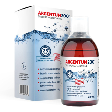 Aura Herbals, Argentum200 tonik (25 ppm) srebro Koloidalne, 500 ml