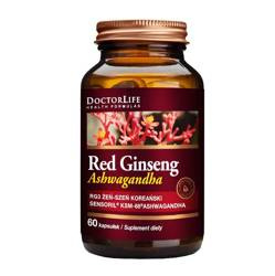 Korean Red Ginseng+Ashwagandha czerwony żeń-szeń koreański 300mg suplement diety 60 kapsułek