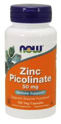 Now Foods CYNK 50 mg w formie Pikolinianu cynku 120 kaps.