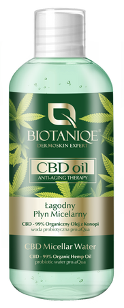 Biotaniqe, CBD Oil, Łagodny płyn micelarny 400ml - KRÓTKA DATA 30.11.2025