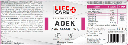 Life Care ADEK z astaksantyną