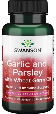 Swanson Garlic and Parsley with Wheat Germ Oil Czosnek i Pietruszka, Olej z Kiełków Pszenicy 250 kaps